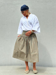 Gaspar - Vienna Stripe Skirt - Dusty Green