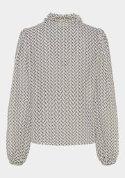 Isay - Vibse Ruffle Blouse - Black Zig Zag