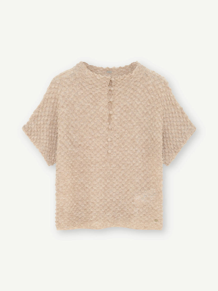 Gustav - Coya knit cape - Pale Sand