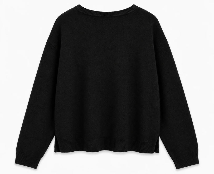 Agenda - LuciaAG V-pullover - Sort