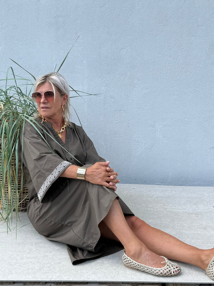 Gaspar - Mumbai Dress - Brown/Army