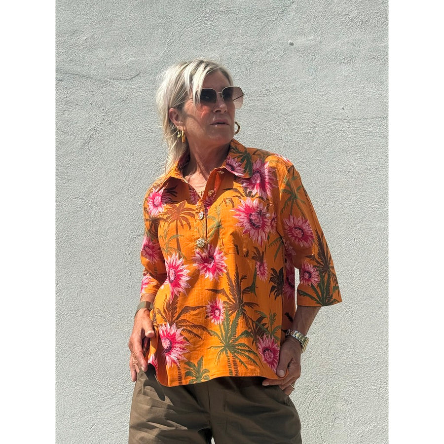 Gaspar - Porto Flower Blouse - Orange