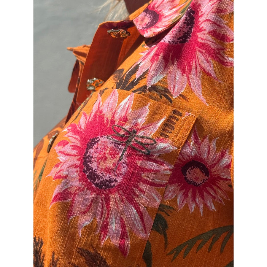 Gaspar - Porto Flower Blouse - Orange