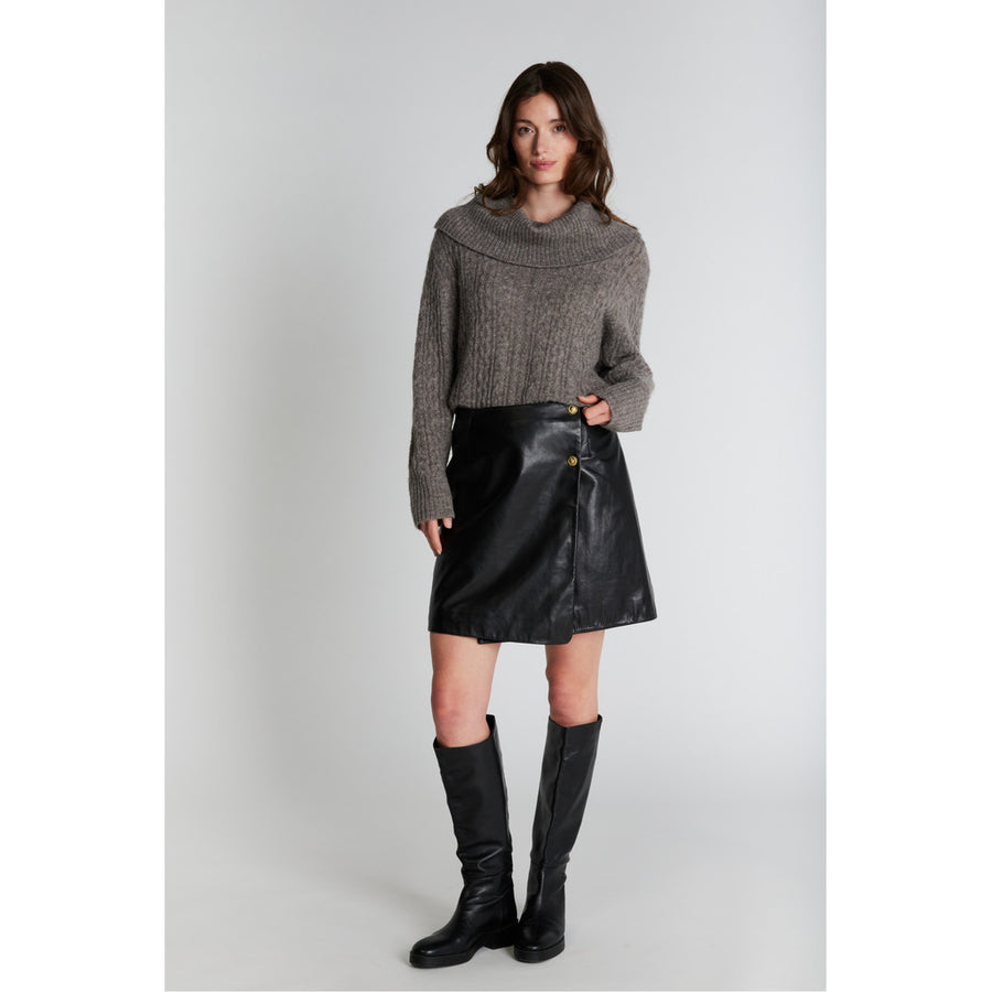 PBO - Komi leather skirt - Black
