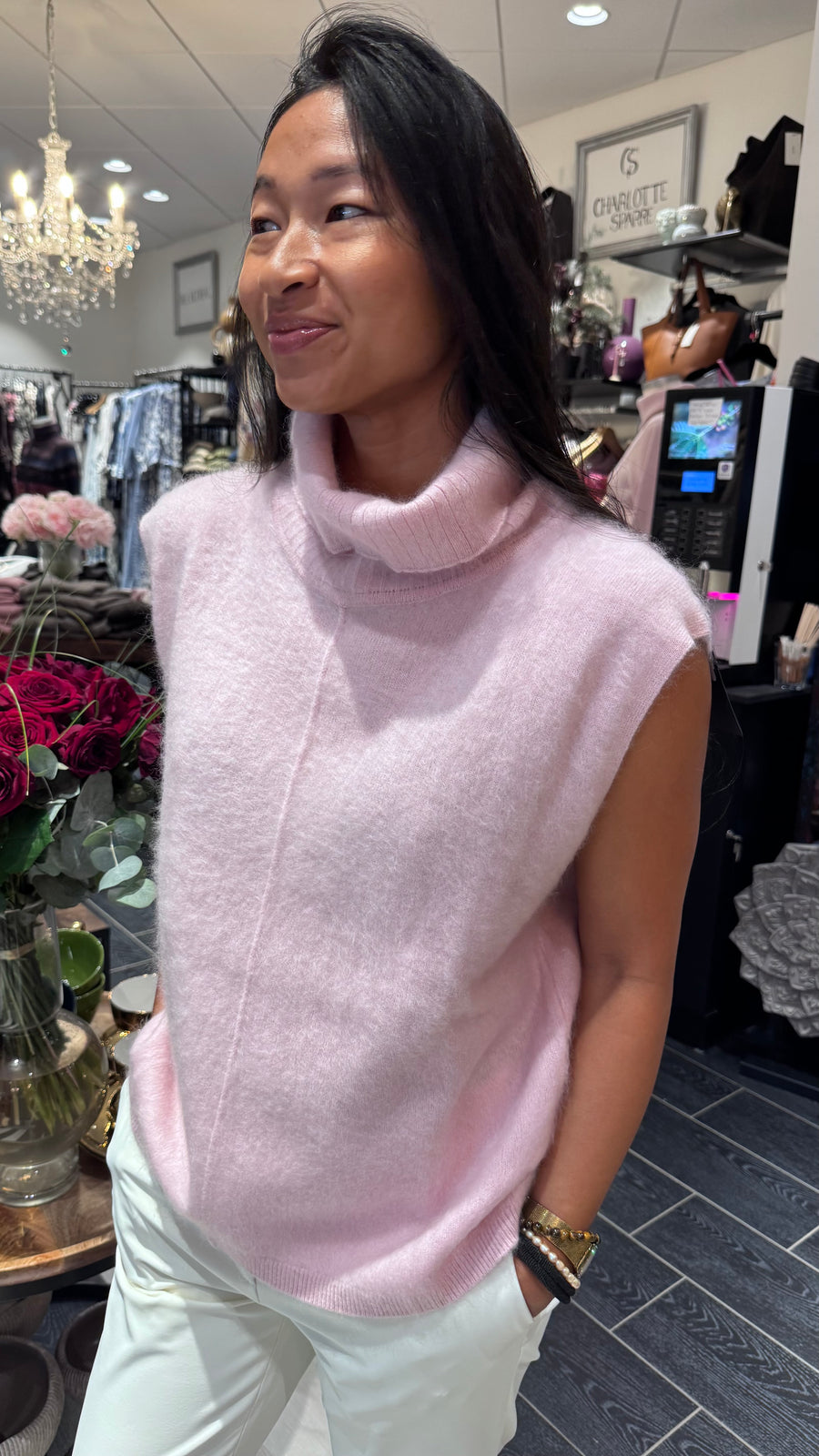 Estheme Cachemire - Rollneck VEST Cashmere - Sakura