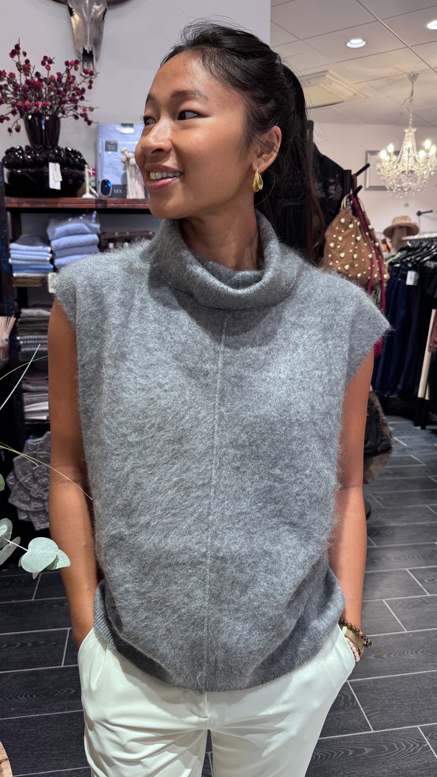 Estheme Cachemire - Rollneck VEST Cashmere - Hibou