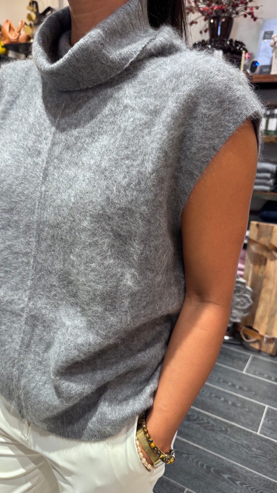 Estheme Cachemire - Rollneck VEST Cashmere - Hibou