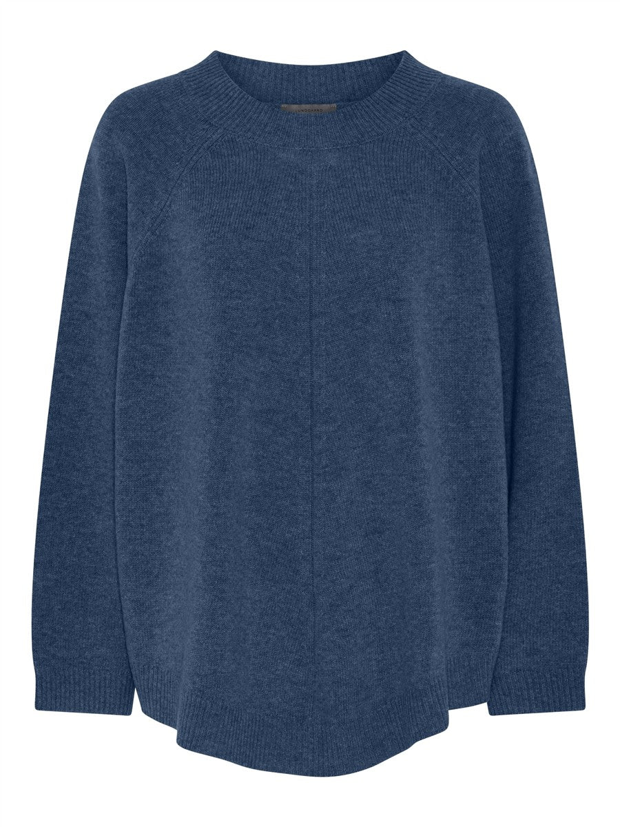 Lundgaard - Batwing Poncho - Blue Mel