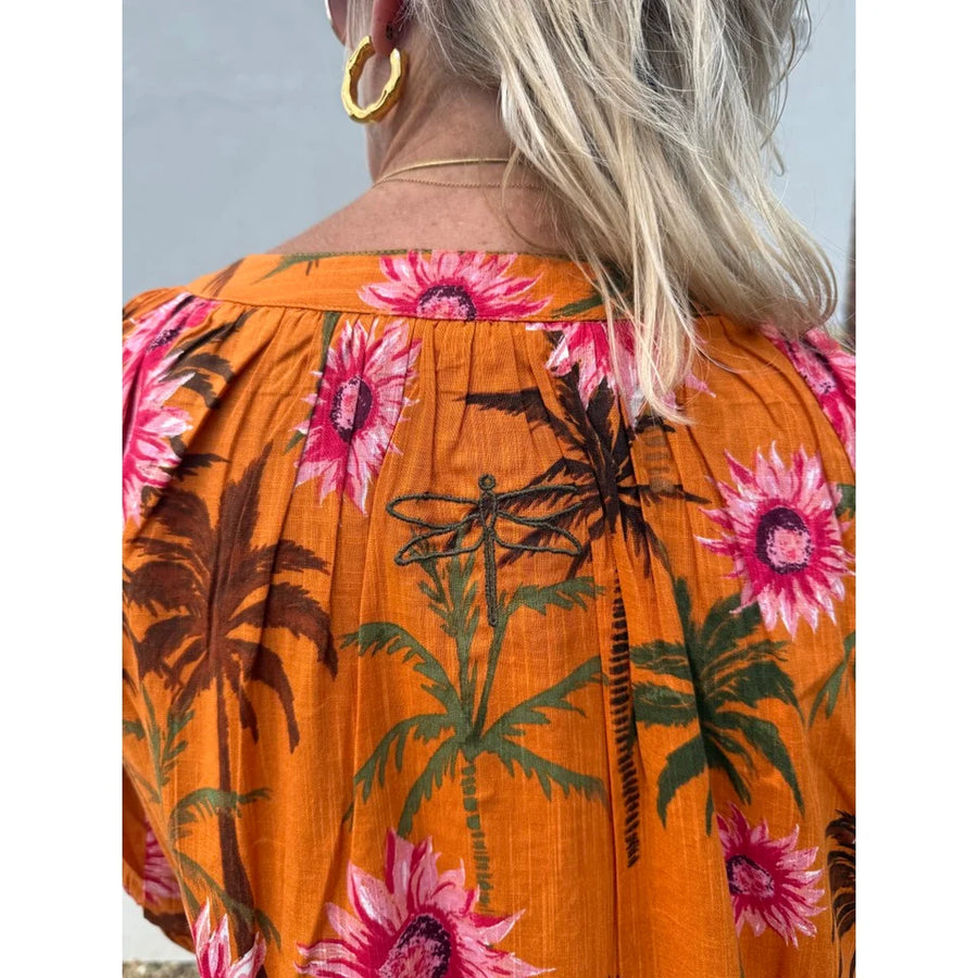 Gaspar - Athen flower print - Orange
