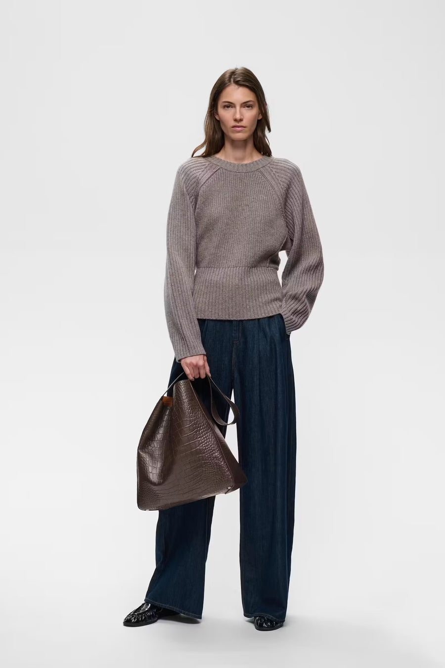 Inwear - Avika Croco bag - Chocolate brown