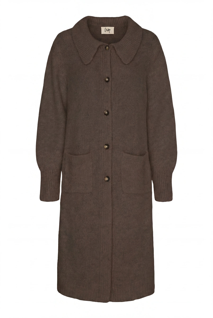 Isay - Joa Long Cardigan - Dark brown