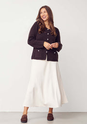 Isay - Anna S/S Cardigan - Dark Brown Melange