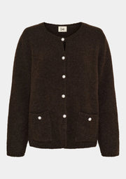 Isay - Anna S/S Cardigan - Dark Brown Melange