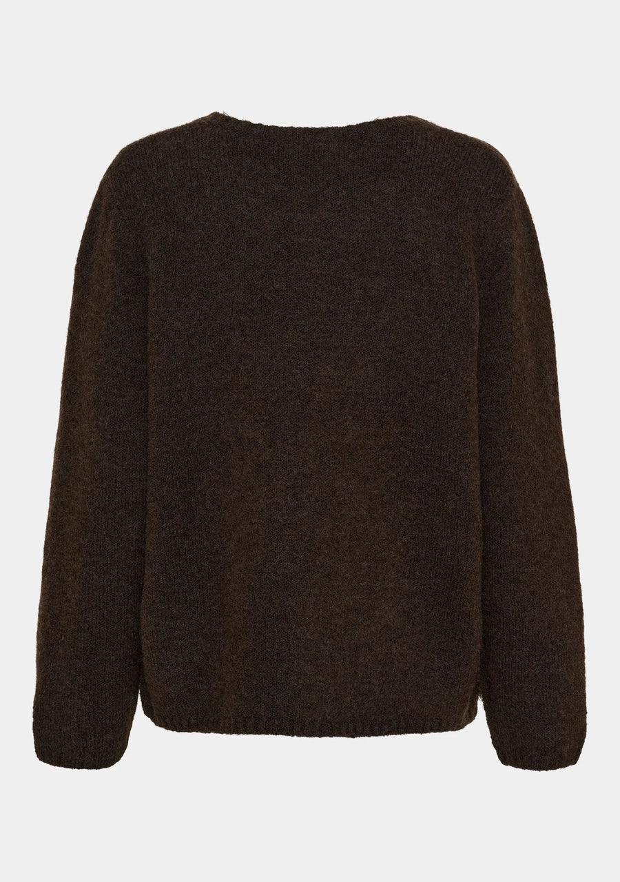 Isay - Anna S/S Cardigan - Dark Brown Melange