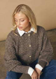Isay - Anna Cable Cardigan - Taupe Melange