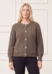 Isay - Anna Cable Cardigan - Taupe Melange