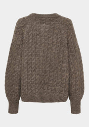 Isay - Anna Cable Cardigan - Taupe Melange