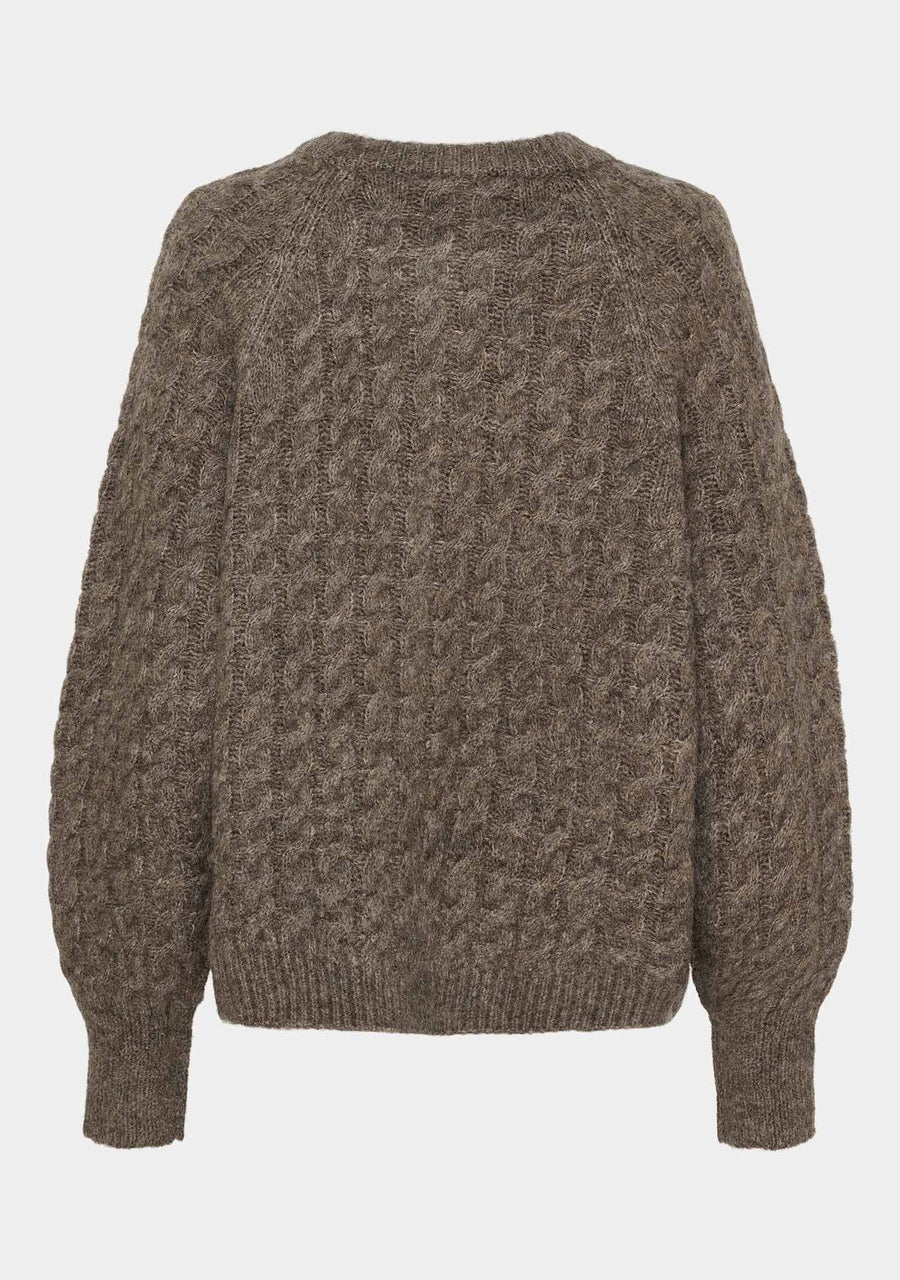 Isay - Anna Cable Cardigan - Taupe Melange