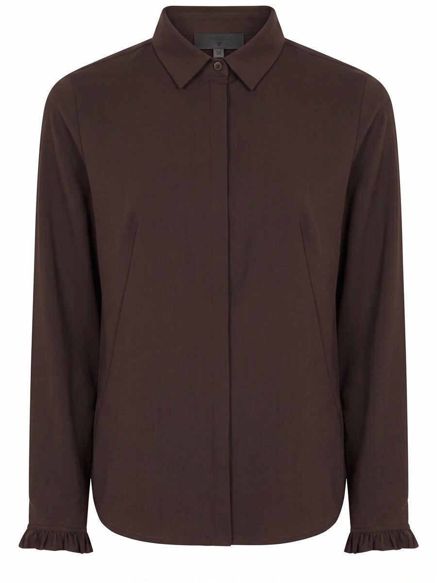Lundgaard - Shirt w. stretch - brun