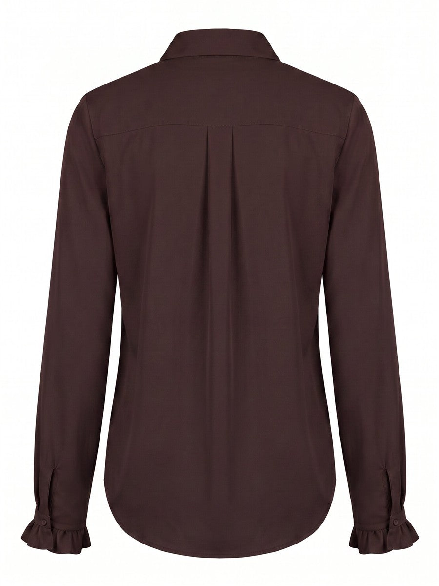 Lundgaard - Shirt w. stretch - brun
