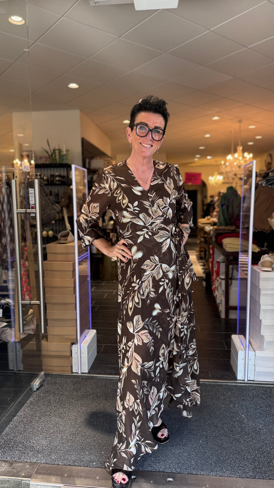 Charlotte Sparre - Long Frill Wrap - Brown