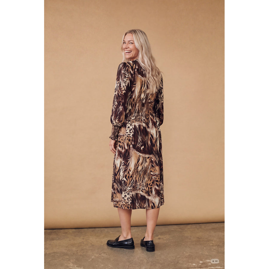 Isay - Ane V-neck dress - Brown Drawing