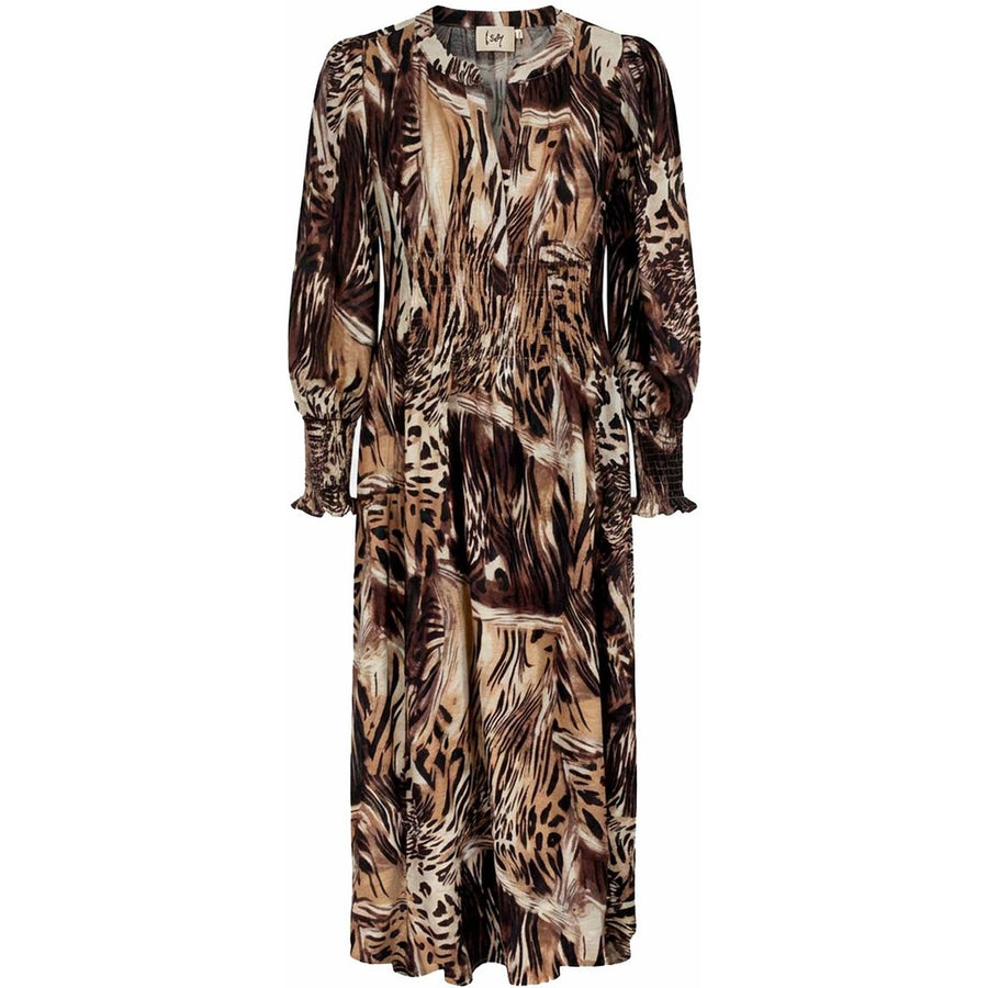 Isay - Ane V-neck dress - Brown Drawing