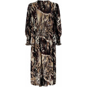 Isay - Ane V-neck dress - Brown Drawing