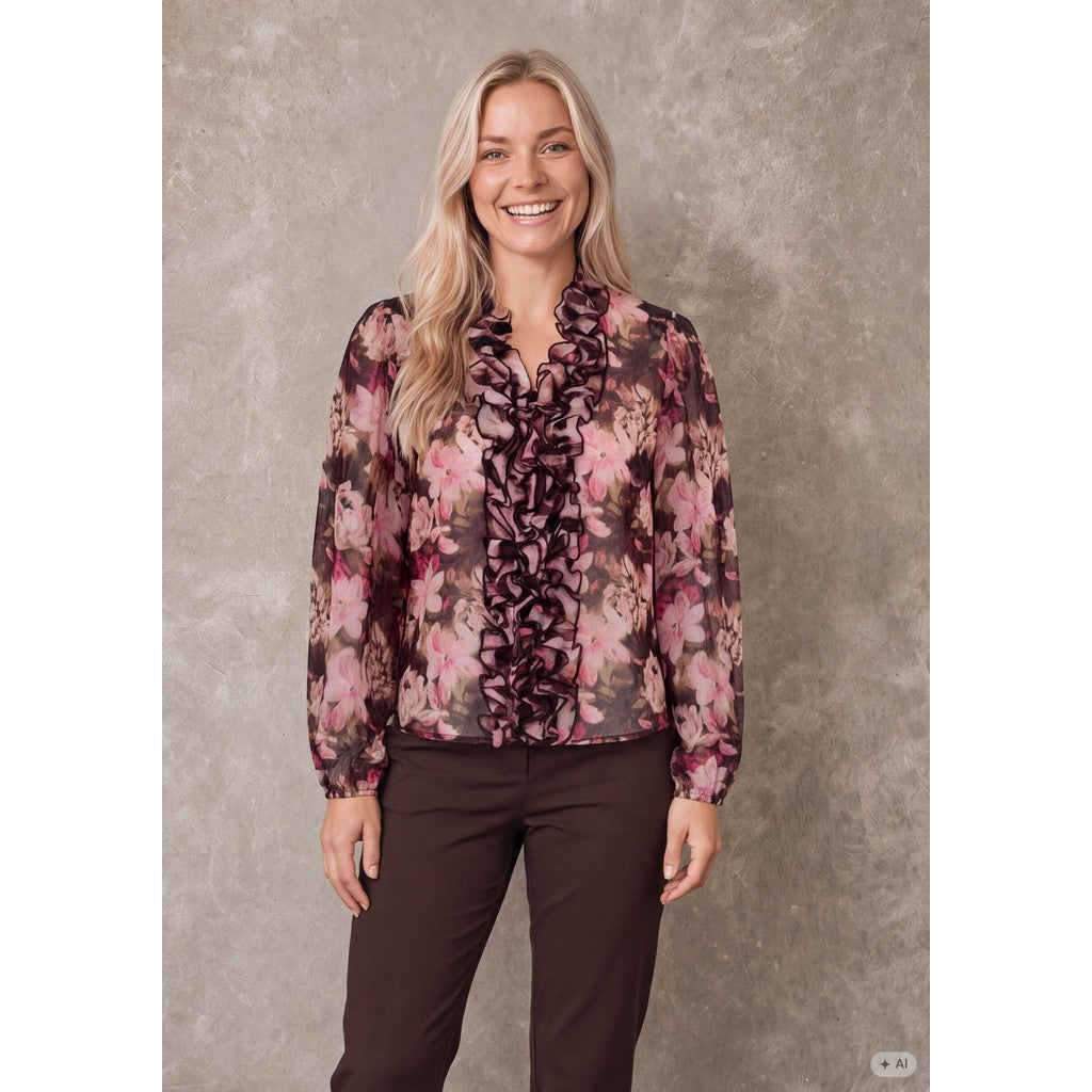 ISay - Vibse Ruffle Blouse - Flower