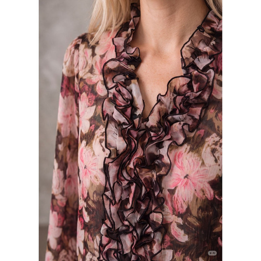 ISay - Vibse Ruffle Blouse - Flower
