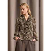 Isay - Vibse Ruffle Blouse - Khaki Magic