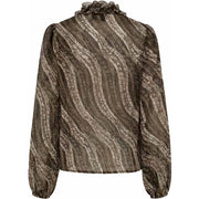 Isay - Vibse Ruffle Blouse - Khaki Magic