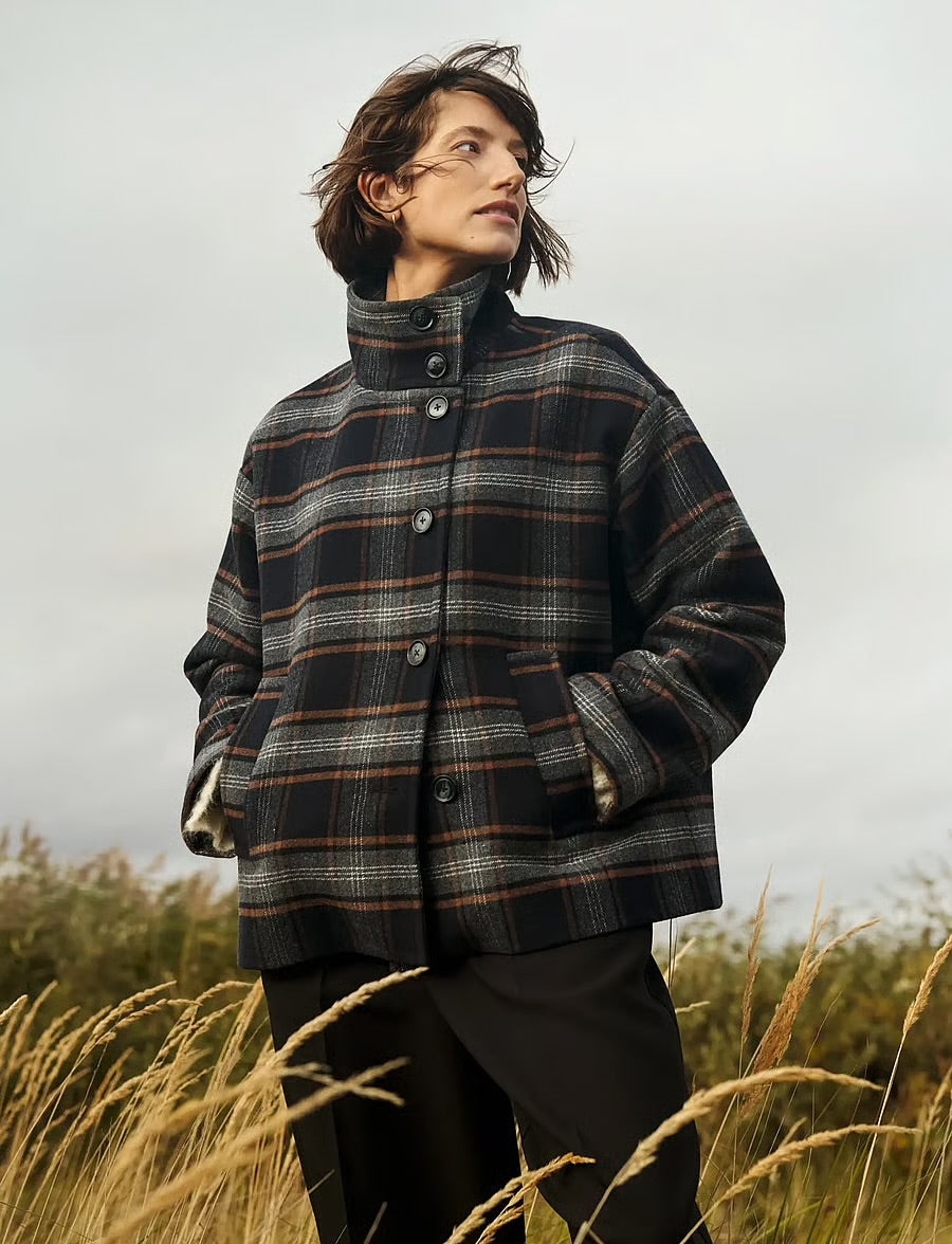 Part Two - Celly Jakke - Dark navy Check