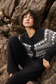 Part Two - CharmainePW Cardigan - Brown Jaquard