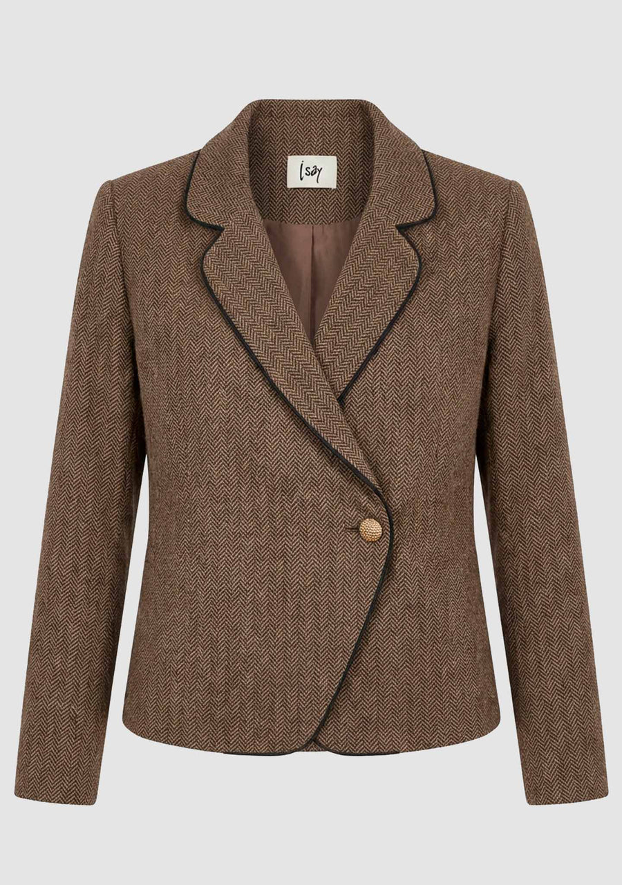 Isay - Oda Blazer - N60 Brown Herringbone