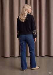 Isay - Gwen Deco Pullover - Black w/Cream