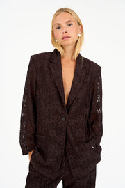 Ivy - Lara Lace Blazer - Expresso Brun