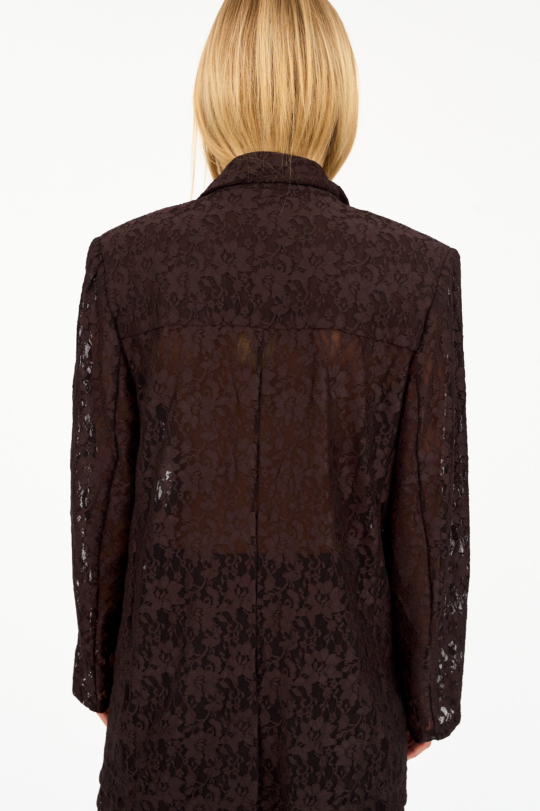 Ivy - Lara Lace Blazer - Expresso Brun