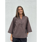 Gaspar - Mumbai Poplin Blouse - Chocolate