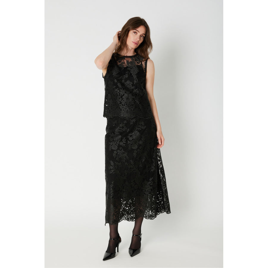 PBO - Ello Lace Long Skirt - Sort
