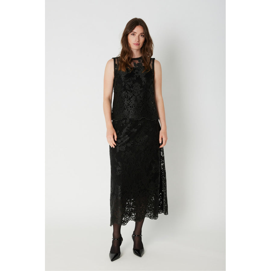 PBO - Ello Lace Long Skirt - Sort