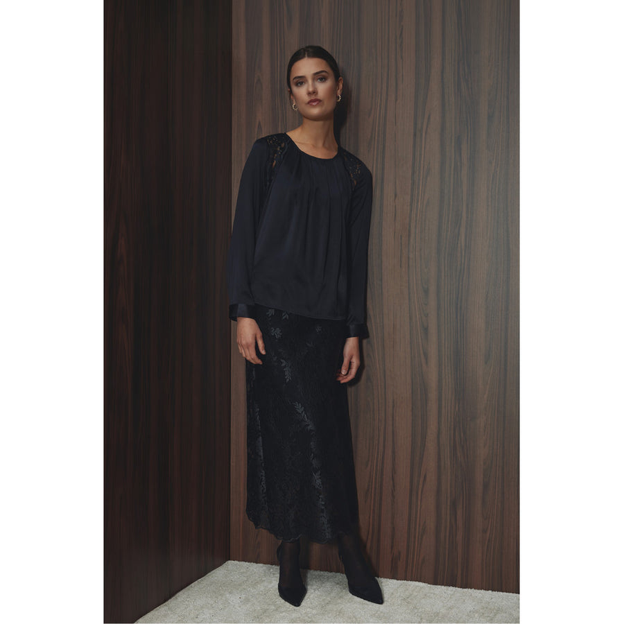 PBO - Ello Lace Long Skirt - Sort