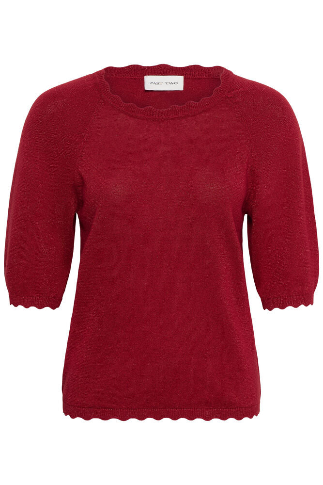 Part Two - Dot pullover - Biking red with lurex