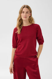Part Two - Dot pullover - Biking red with lurex