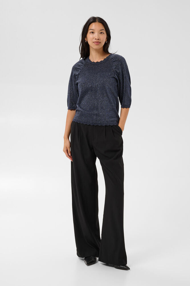 Part Two - Dot pullover - Navy with lurex
