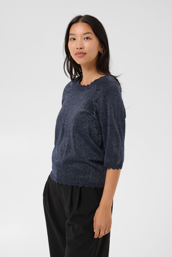 Part Two - Dot pullover - Navy with lurex