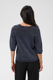 Part Two - Dot pullover - Navy with lurex