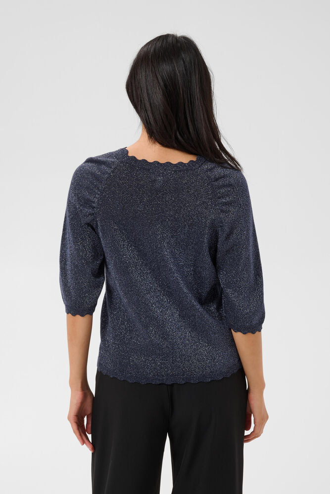 Part Two - Dot pullover - Navy with lurex