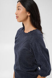 Part Two - Dot pullover - Navy with lurex