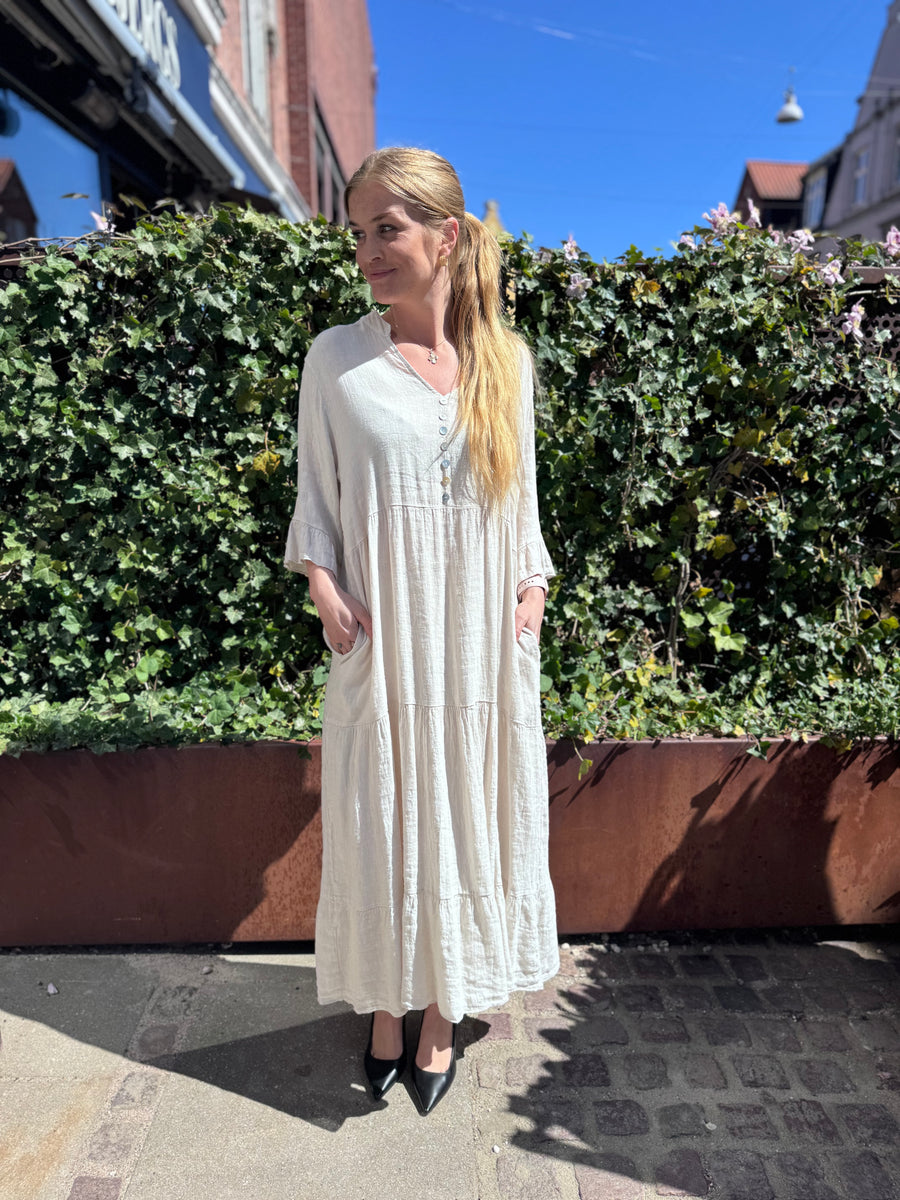 Live - Sorbet - Fontanelle long dress - Sand